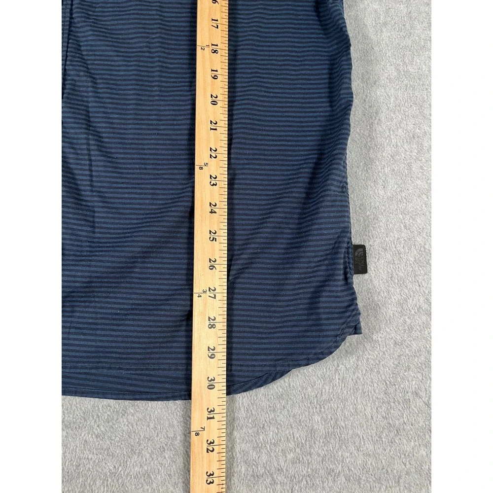 The North Face Mens XL Navy Blue Striped Long Sleeve Button Down Shirt Outdoor